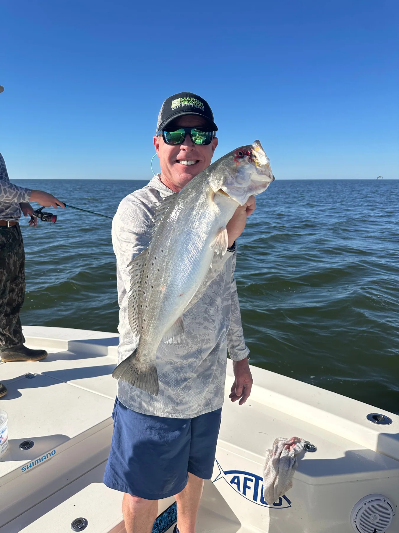 Large speckled trout caught on a Louisiana fishing trip